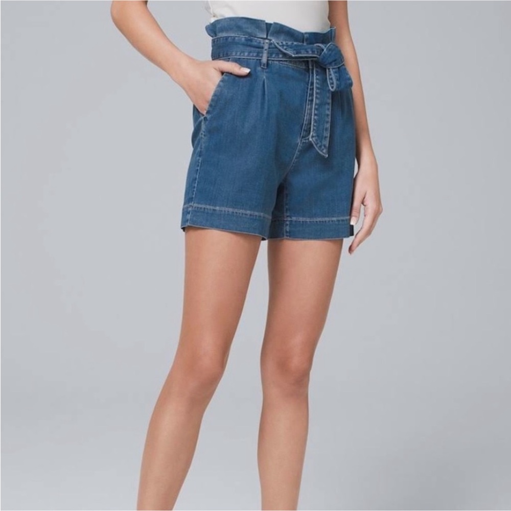 NWT White House Black Market High Rise Tencel  5” Short Paperbag Waist Size 2